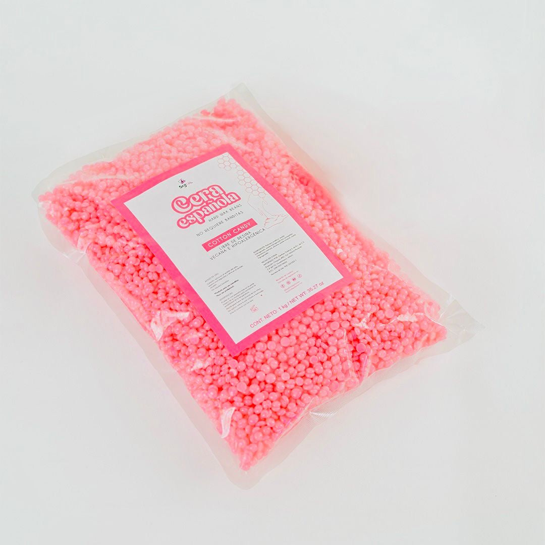 1kg de Cera en Perlas hipoalergénica para todo el cuerpo de Cotton Candy